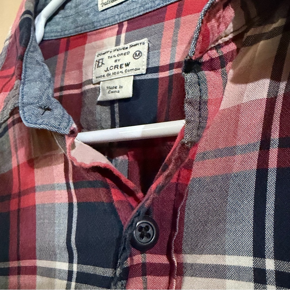 J. Crew RARE Red and Blue Plaid Button Down Shirt! The real DEAL!! ✌️ ❤️ - Picture 3 of 8